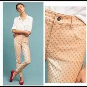 Anthropologie Pilcro and the Letterpress velvet dot skinnies NWOT